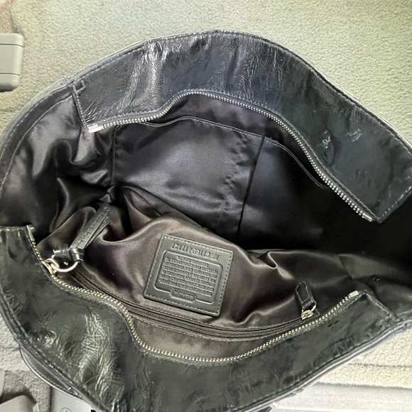 Coach Black and Orange Leather Tote Bag - Picture 6 of 7